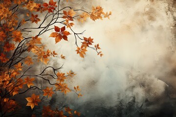 Obraz na płótnie Canvas Enchanting fall background with autumn leaves that evokes a sense of warmth, richness, and seasonal charm
