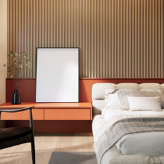 Modern bedroom interior design and decoration. 3d rendering