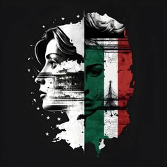 Italy Differentiated Autonomy Italy no thanks you have to unite instead of differentiating ultra high definition hyper detailed blach and white stencil picture ar 169 