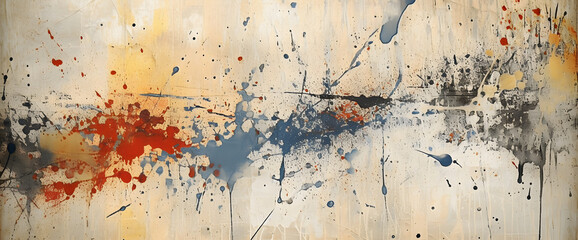 Weathered abstract art background with paint splashes and blots texture banner background