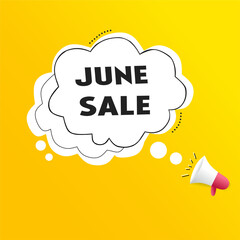 June sale banner. Flat vector design, business shopping, marketing concept.