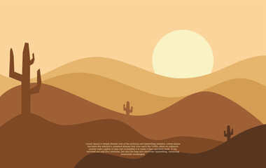 illustration of a minimalist landscape with a horizontal view of a mountain, moon and lake, suitable for wall art etc. flat design style. digital drawing