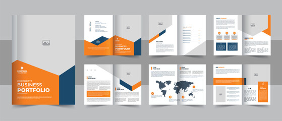 company profile brochure design, Corporate business presentation guide brochure template with cover, back and inside pages