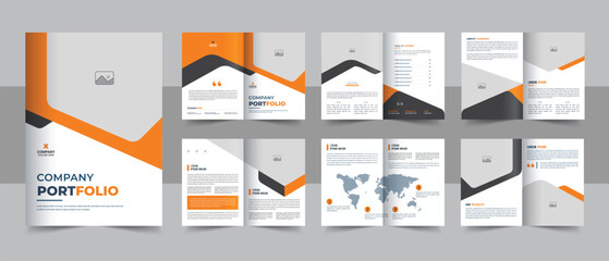 PrintCompany Profile Brochure Layout, Corporate business presentation guide brochure template with cover, back and inside pages