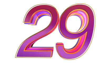 Creative 3d number 29