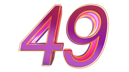 Creative 3d number 49