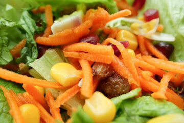 fresh vegetable salad bowl on table,