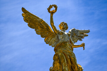 The Angel of Independence against the sky in Mexico City, Mexico.