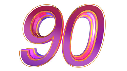 Creative 3d number 90