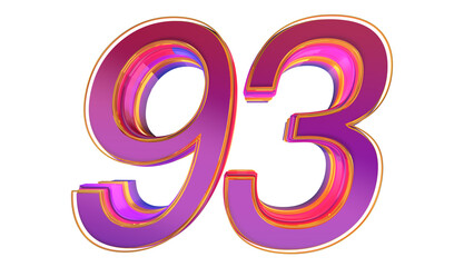 Fototapeta premium Creative 3d number 93