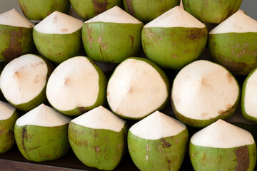 Fresh coconuts in the market