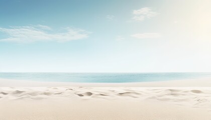 Fototapeta na wymiar Seascape abstract empty white sand beach banner background Generative AI