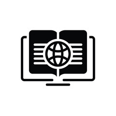 Black solid icon for encyclopedia 