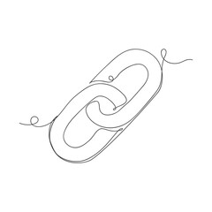 Continuous line art link icon. Hyperlink chain symbol. Vector illustration.