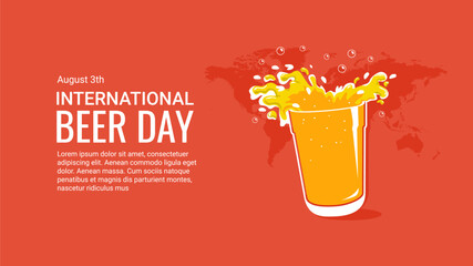international beer day banner template horizontal
