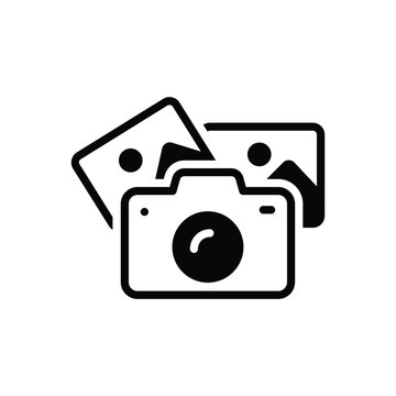 Black solid icon for photograph 