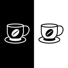 black and white coffee cup icon