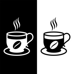 black and white coffee cup icon