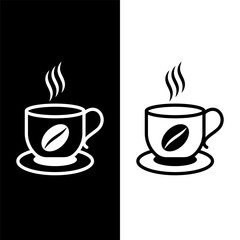 black and white coffee cup icon