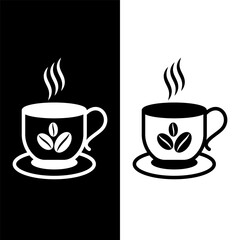 black and white coffee cup icon