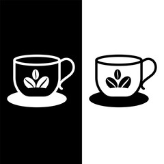 black and white coffee cup icon