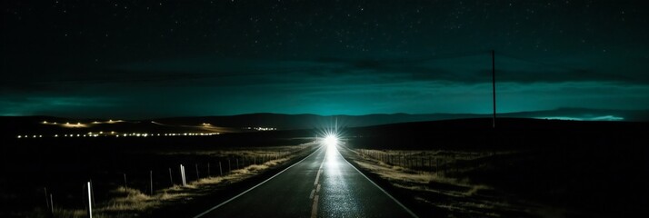 Empty freeway at night. generative ai