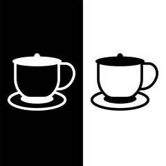 black and white coffee cup icon