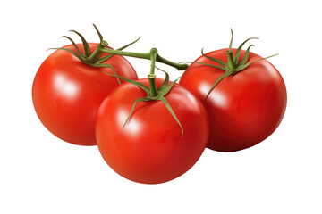 red tomatoes, transparent background (PNG). Generative AI.