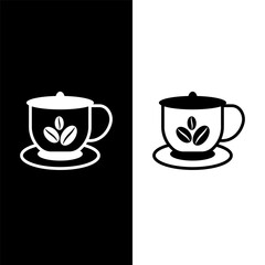 black and white coffee cup icon
