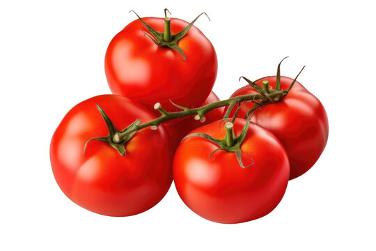 red tomatoes, transparent background (PNG). Generative AI.
