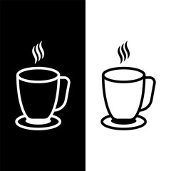 black and white coffee cup icon 