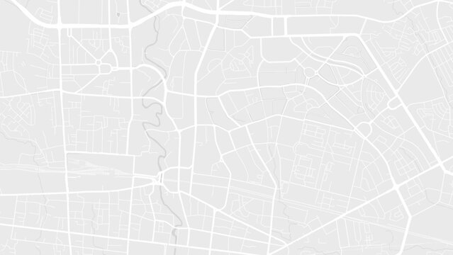 Background Bandung map, Indonesia, white and light grey city poster. Vector map with roads and water. Widescreen proportion, flat design roadmap.