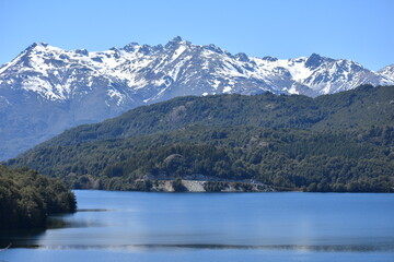 Fototapeta na wymiar Lago LONCONAO Patagonian Mountain in Winter 