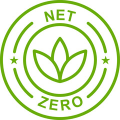 net zero carbon footprint icon emissions free  no atmosphere pollution CO2 neutral stamp for graphic design, logo, website, social media, mobile app, UI