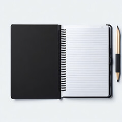 Boundless Creativity Open Blackbook Notebook for Business, School, Art, or Craft - Top View with Ample Copyspace. Generative AI illustration