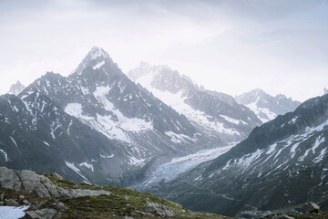 Plakat Snow covered Mont Blanc massif