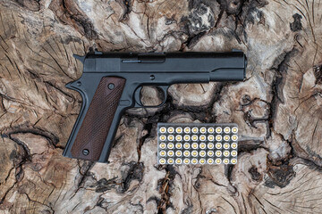 Fototapeta premium pistol and bullets