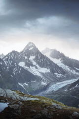 Fototapeta na wymiar Snow covered Mont Blanc massif