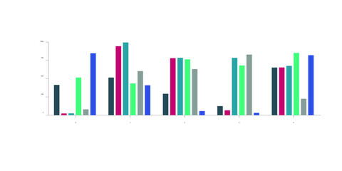 Fototapeta premium cut isolated graph, chart, table, bar. Chart and graph for web, website, financial report, admin panel. Financial text graph, money Business income statistics with colorful charts showing income, expe