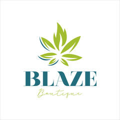 blaze fire cannabis logo design