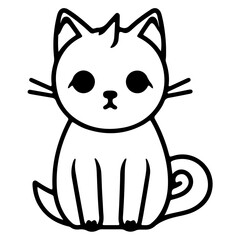 Cute cat Outline