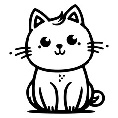 Cute cat Outline