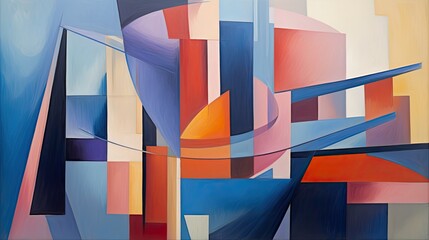 Abstract colorful shapes. Geometric modern art. Painted paper background texture.