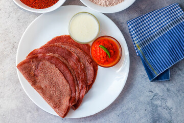 selective focus of healthy Indian food 