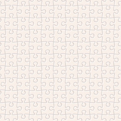Seamless puzzle background white stock illustration.