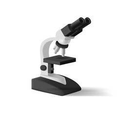 3d Vector Realistic Microscope illustration, pharmaceutical, Science and Education equipment