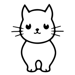 Cute Cat Outline