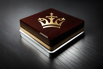magic book with golden crown