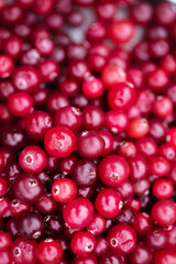 Ripe cranberries, background