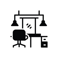 Black solid icon for salon 